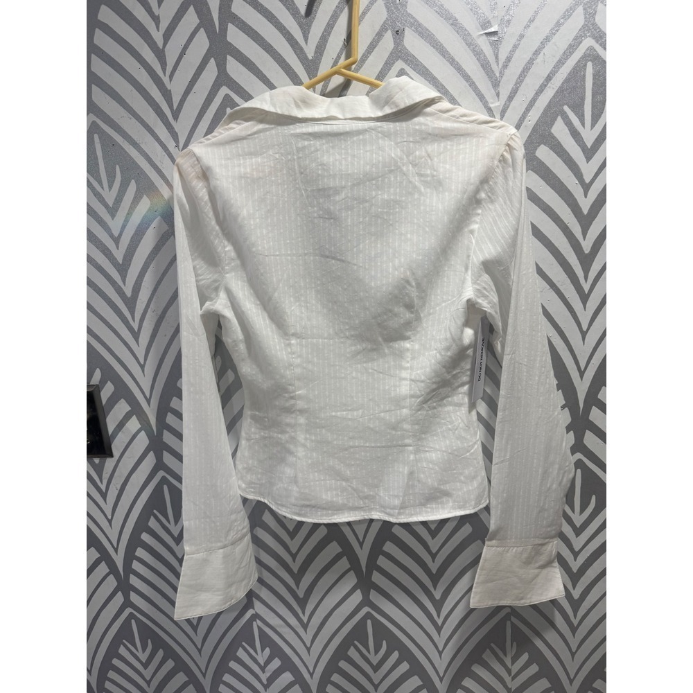 Princess Polly White Elowenn Ruched Bust Button Down Long Sleeve Top US 8 - Picture 5 of 8